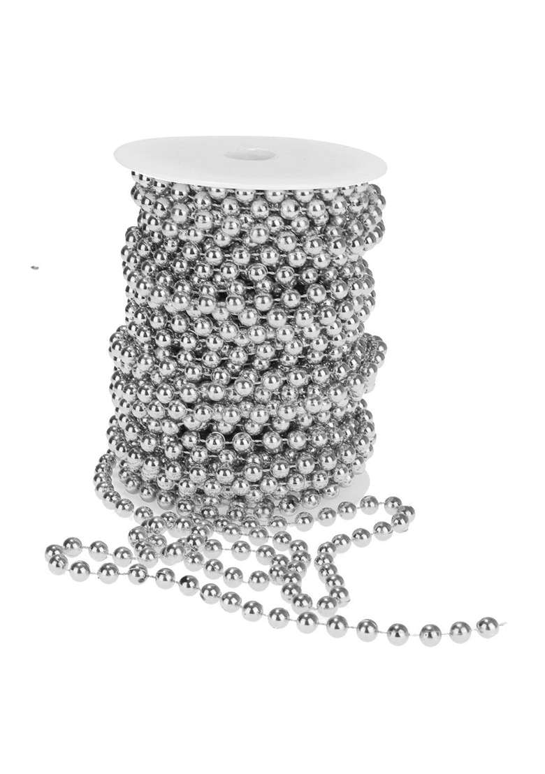 Meri Shopp 8MM Artificial Pearls Strands String Garland Spool Beads Wedding 20M Silver - Indya