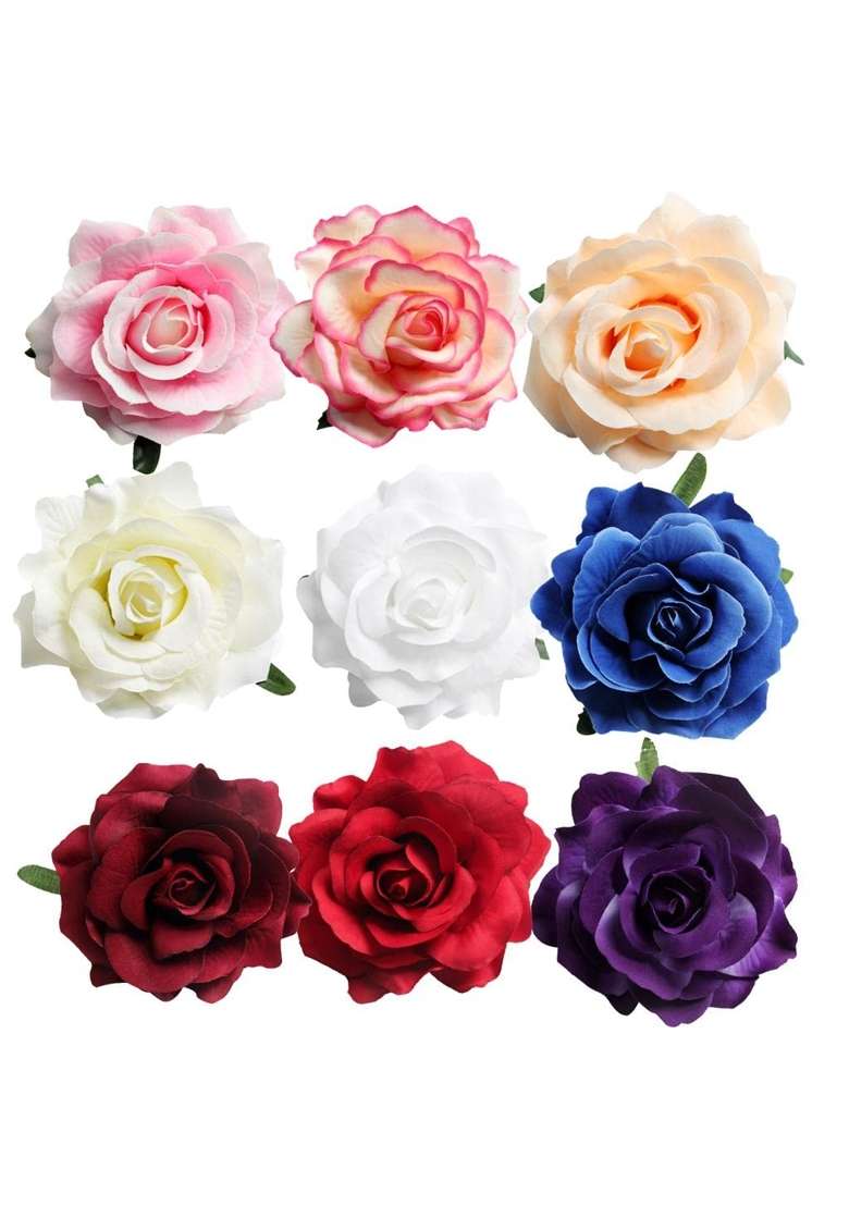 Merishopp 3x10 Pieces Artificial Silk Rose Buds Flower Head DIY Accessories White - Indya