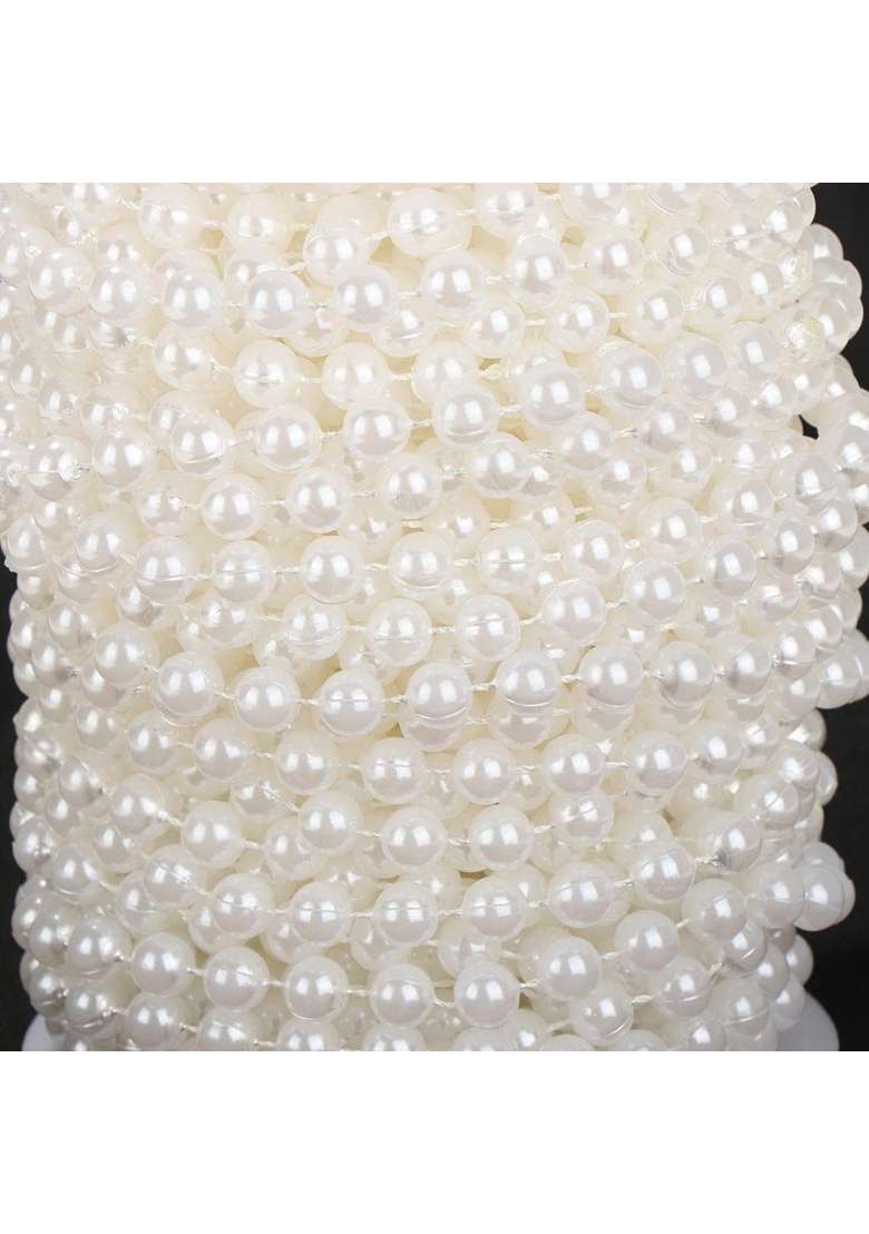 Meri Shopp 8MM Artificial Pearls Strands String Garland Spool Beads Wedding 20M White - Indya