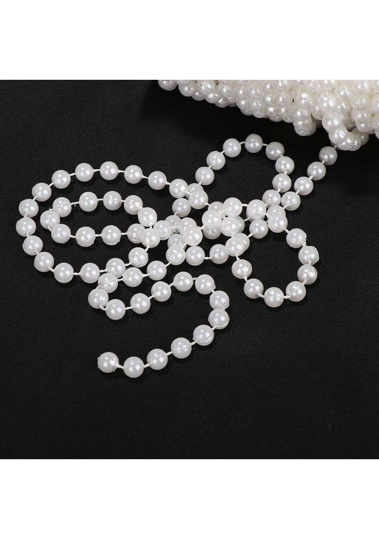 Meri Shopp 8MM Artificial Pearls Strands String Garland Spool Beads Wedding 20M White - Indya
