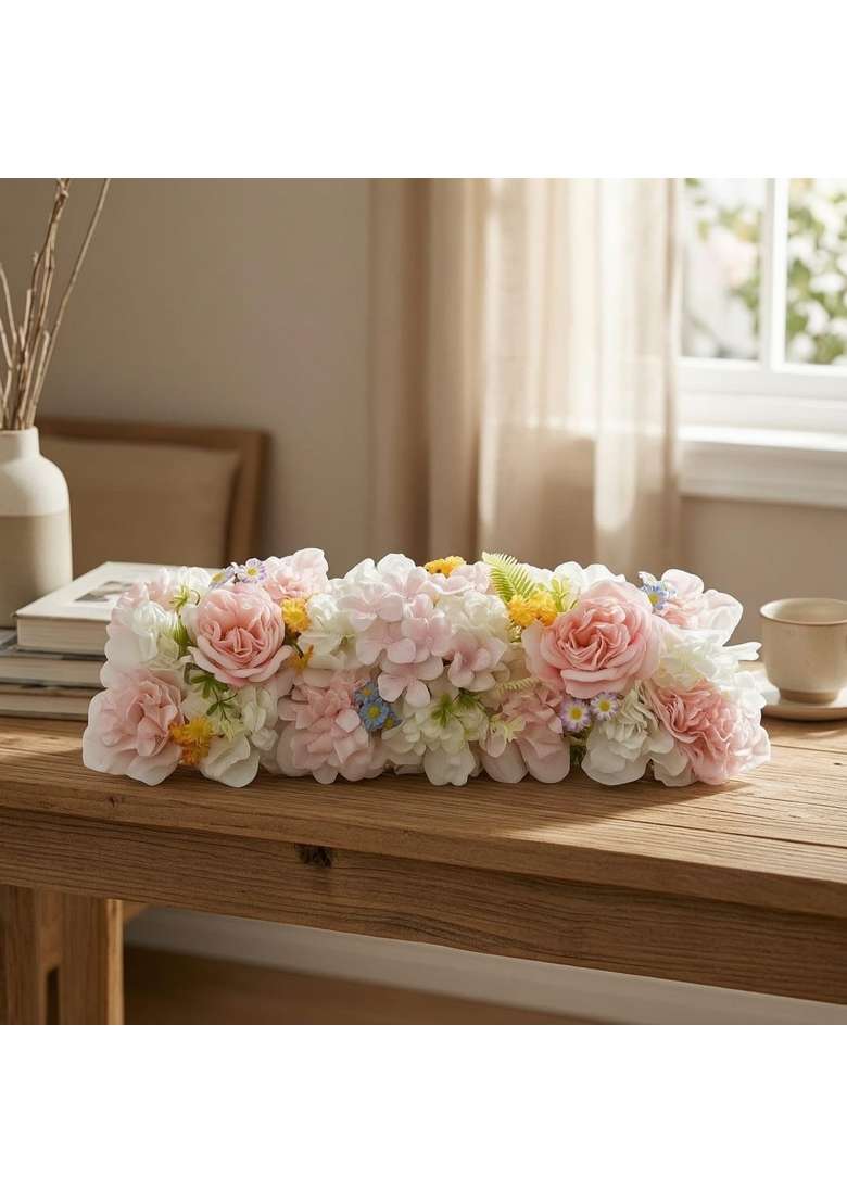 Trendivibe Luxuriant Dahlia Garland with Daisies Full Artificial Flower Garland Reusable Fake Floral Runner - Indya