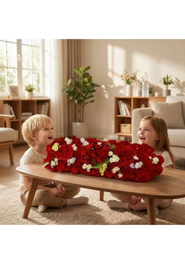 Trendivibe Luxuriant Dahlia Garland with Daisies Full Artificial Flower Garland Reusable Fake Floral Runner - Indya