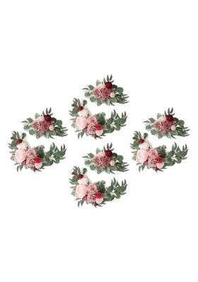 Jazzy Pearls Artificial Flower Swag Green Leaves for Party Wedding 4 Pink Wine Red
