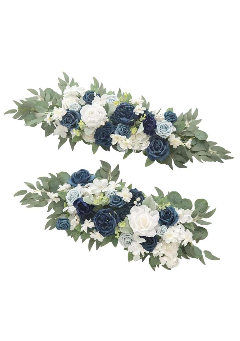 Enakshi 2X Artificial Floral Swag Garland for Craft Art Garden Photography Props Blue - Indya