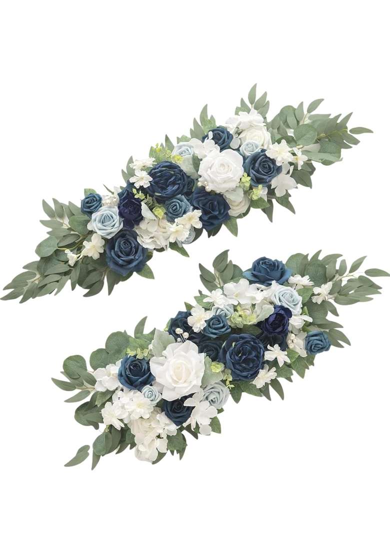 Enakshi 2X Artificial Floral Swag Garland for Craft Art Garden Photography Props Blue - Indya