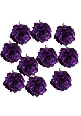 Atorse 3x10 Pieces Artificial Silk Rose Buds Flower Head DIY Accessories Dark Purple
