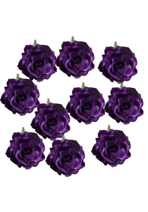 Atorse 3x10 Pieces Artificial Silk Rose Buds Flower Head DIY Accessories Dark Purple