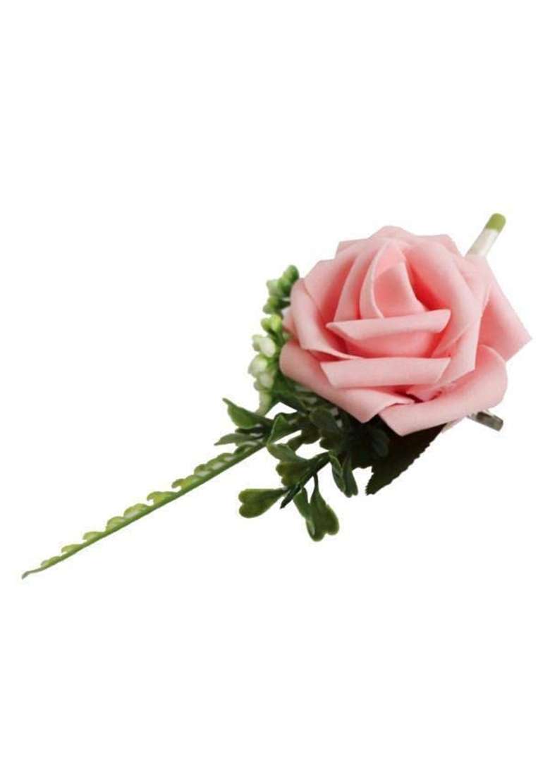 Ecomistiq 12Xpe Artificial Rose Flowers Corsages and Boutonniere for Wedding Party Pink - Indya