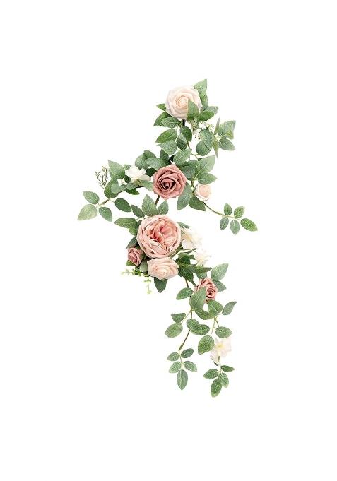 Zelphora Artificial Flower Swag Rustic Centerpiece Garland for Ceremony Wedding Table Pink