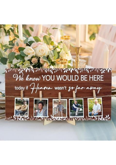 Elasignshopo Brown Wedding Rustic in Loving Memory Wooden Sign with 5 Clips Memorial Wood Sign Wedding Decor