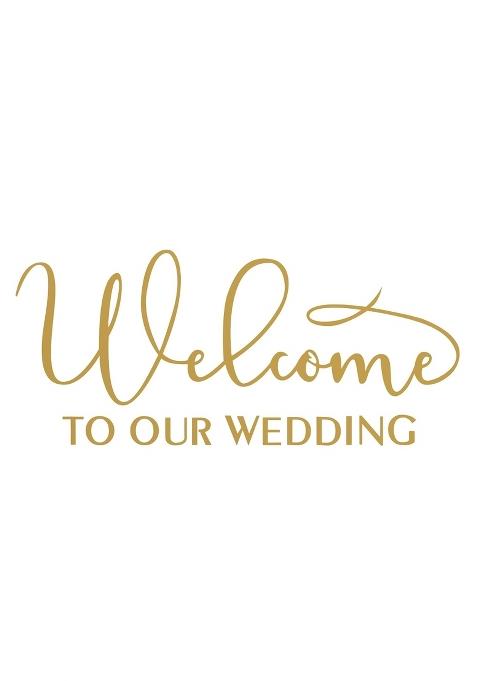 Fssqii Welcome to Our Wedding Vinyl Sticker Decor for Wall Window Car Waterproof Marriage Reception Sign