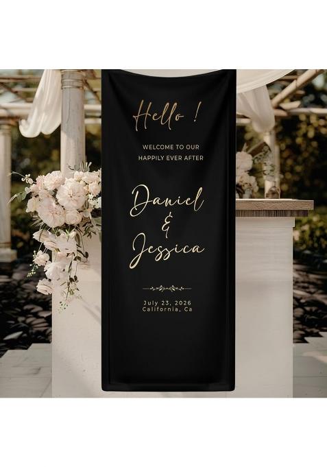 Viragil Custom Wedding Welcome Sign Personalized Wedding Welcome Banner