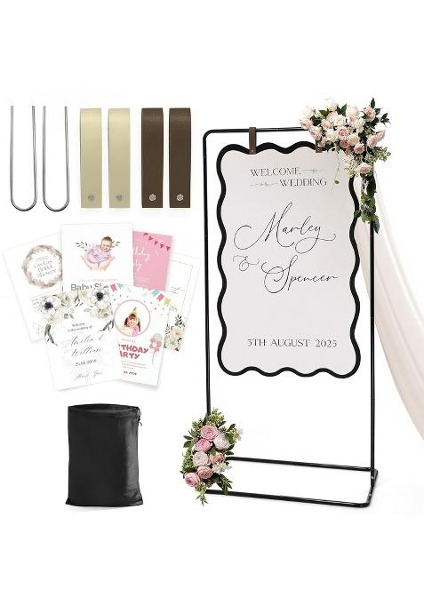 Victawks Wedding Welcome Sign Stand Welcome to Our Wedding Sign Holder
