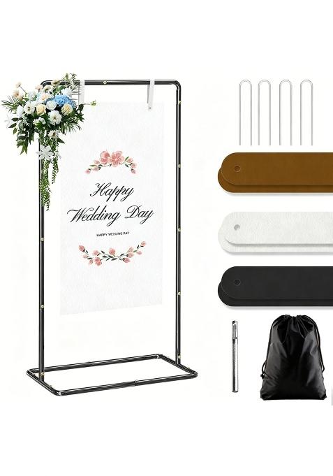 Lifence Black Blcak Wedding Sign Holder Adjustable Welcome to Our Wedding Sign Stand 68 x31 X 20