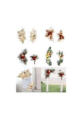 Trendivibe 2Pcs Welcome Sign Decor Wedding Arch Wreath for Wedding Farmhouse Valentines Gold