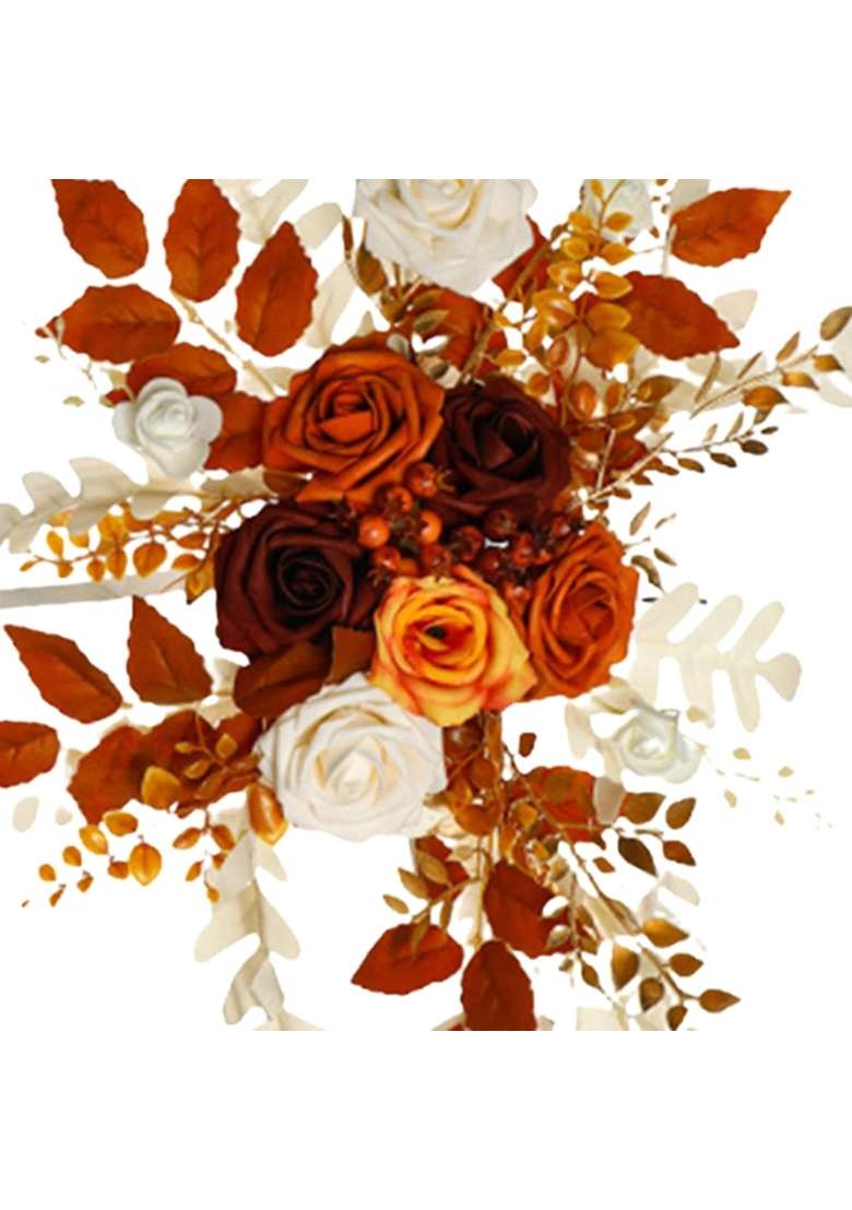 Secret Desire 2Pcs Welcome Sign Decor Wedding Arch Wreath for Wedding Farmhouse Valentines Orange - Indya