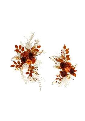 Myaddiction 2Pcs Welcome Sign Decor Wedding Arch Wreath for Wedding Farmhouse Valentines Orange
