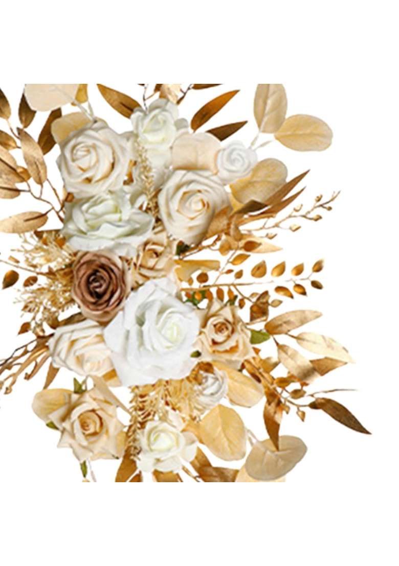 Merishopp 2Pcs Welcome Sign Decor Wedding Arch Wreath for Wedding Farmhouse Valentines Gold - Indya