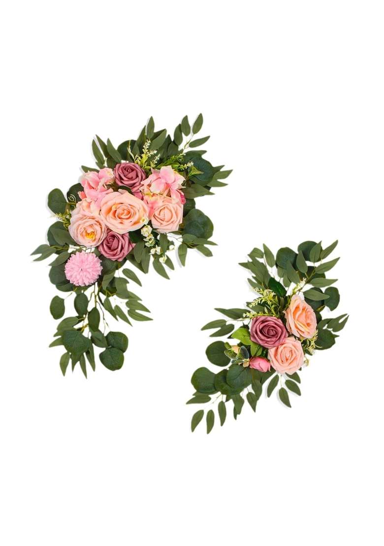 Zelphora Wedding Arch Flowers Home Decor Silk Flowers for Farmhouse Welcome Sign Door Pink - Indya