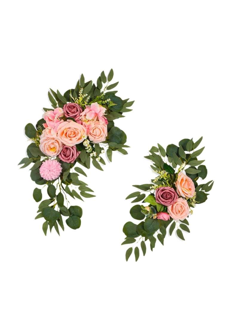 Zelphora Wedding Arch Flowers Home Decor Silk Flowers for Farmhouse Welcome Sign Door Pink - Indya
