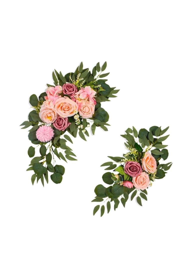 Zelphora Wedding Arch Flowers Home Decor Silk Flowers for Farmhouse Welcome Sign Door Pink - Indya