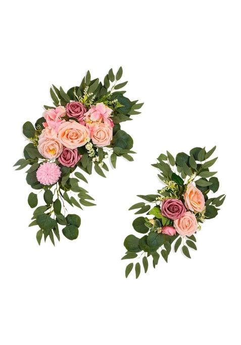 Zelphora Wedding Arch Flowers Home Decor Silk Flowers for Farmhouse Welcome Sign Door Pink