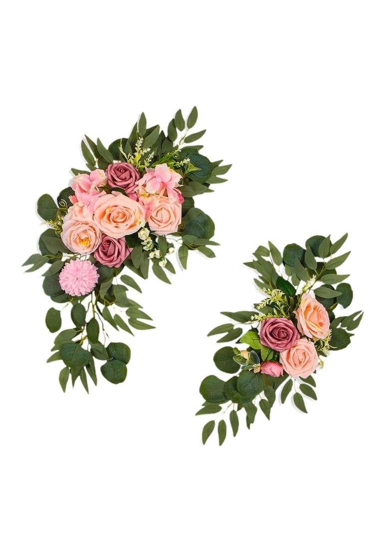 Enakshi Wedding Arch Flowers Home Decor Silk Flowers for Farmhouse Welcome Sign Door Pink - Indya