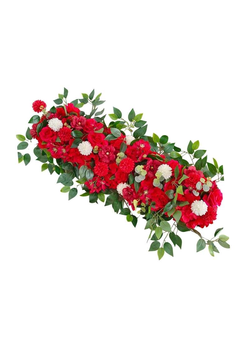 Myaddiction Artificial Wedding Arch Flowers Luxury Welcome Signs for Arch Home Reception Red - Indya