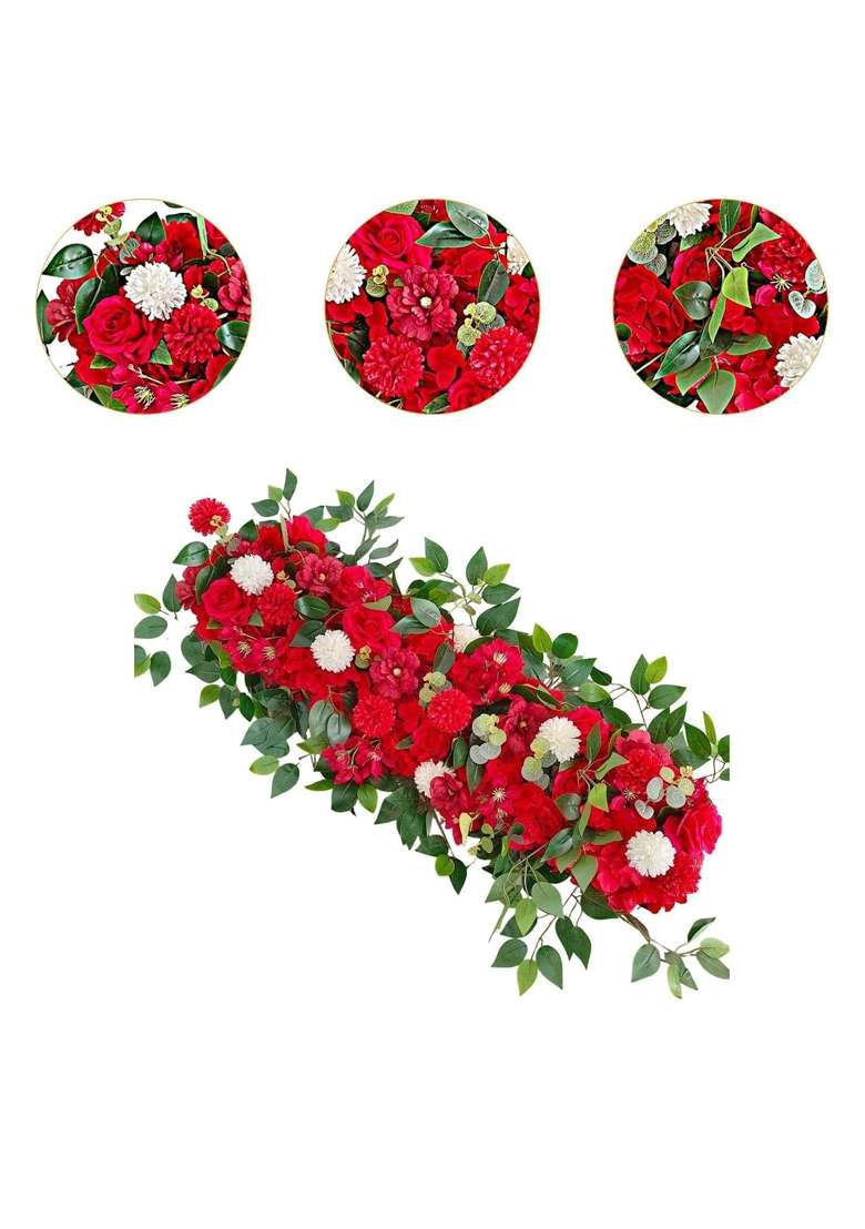 Myaddiction Artificial Wedding Arch Flowers Luxury Welcome Signs for Arch Home Reception Red - Indya