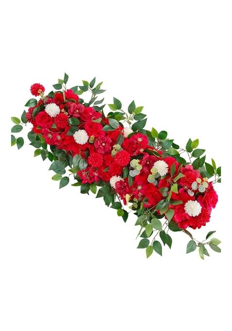 Myaddiction Artificial Wedding Arch Flowers Luxury Welcome Signs for Arch Home Reception Red