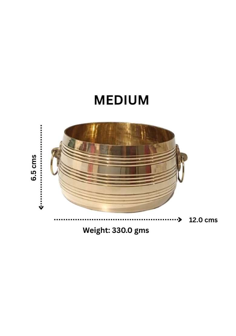 Gold Brass Para Kalasa Kerala Traditional Vessel Padi Urli for Pooja Diya and Flower Decoration - Indya