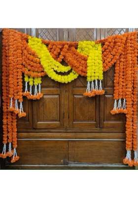 Shreya Fashion Artificial Marigold Flowers Garlands Hanging Door Toran Doorway for Diwali