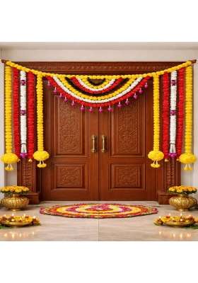 Sellplus Multicolour Artificial Genda Bandhanwar Door Decoration Wedding Haldi Party Decor