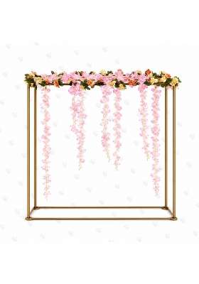 Divine Quest Golden Wedding Backdrop Frame Without Hanging Flowers