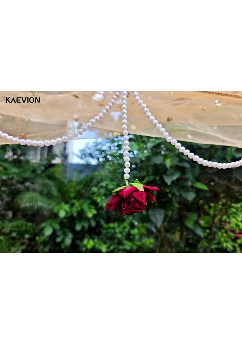 Kaevion Cream Pastel Flower Bridal Canopy Modern Wedding Entry Decorative Garland - Indya