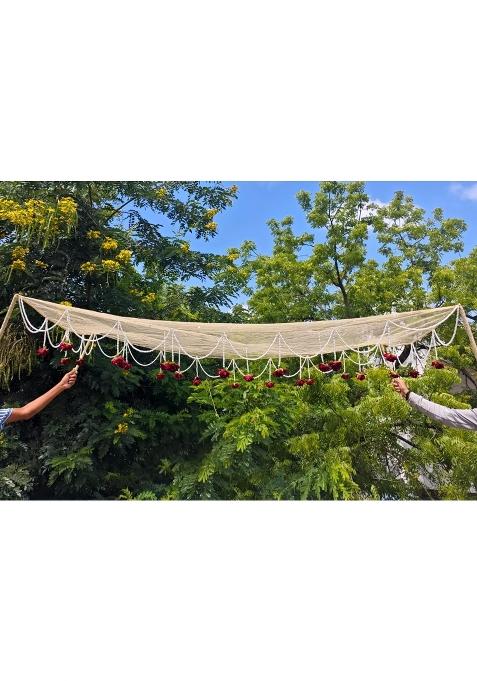 Kaevion Cream Pastel Flower Bridal Canopy Modern Wedding Entry Decorative Garland