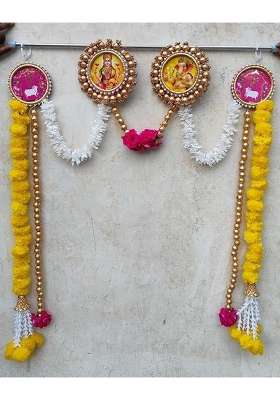Sellplus Multicolour Artificial Genda Laxmi and Ganesh Ji Bandhanwar Door Decoration