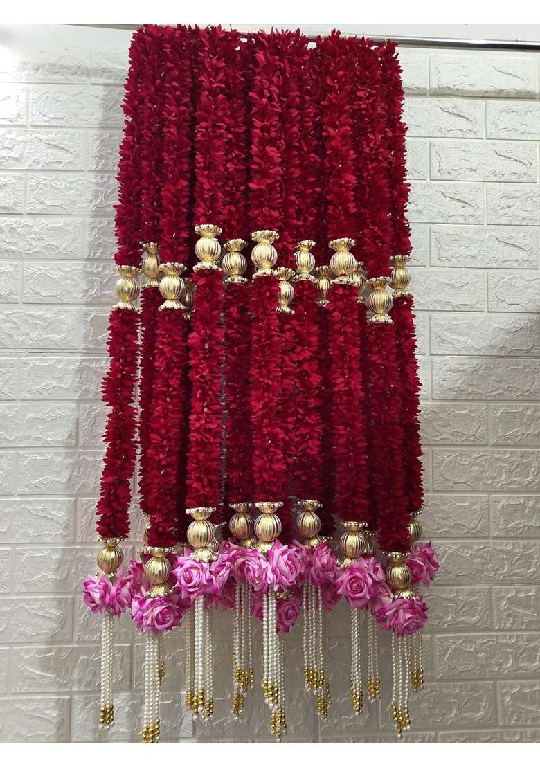 Style Speaks India Maroon 4 Feet Eid Ramadan Party Event Decor Idea Fabric Garland Luxury Wedding Decoration - Indya