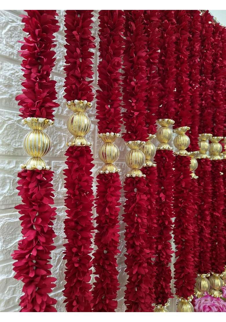Style Speaks India Maroon 4 Feet Eid Ramadan Party Event Decor Idea Fabric Garland Luxury Wedding Decoration - Indya