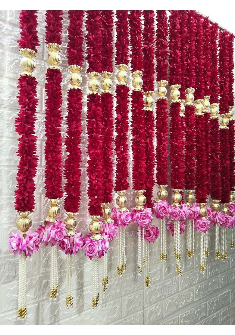 Style Speaks India Maroon 4 Feet Eid Ramadan Party Event Decor Idea Fabric Garland Luxury Wedding Decoration - Indya