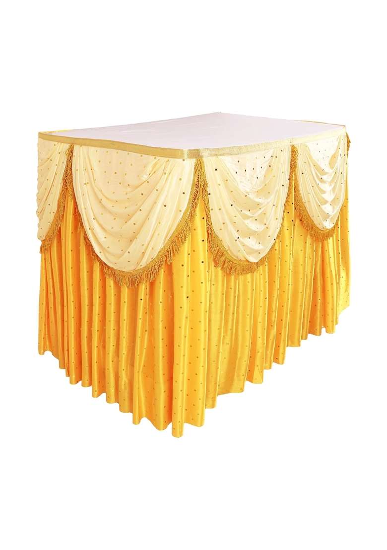 Priyakant Safawala Ganpati Decoration Table Frill Ideas at Home Festival Diwali Ganesh Chaturthi Decoration - Indya