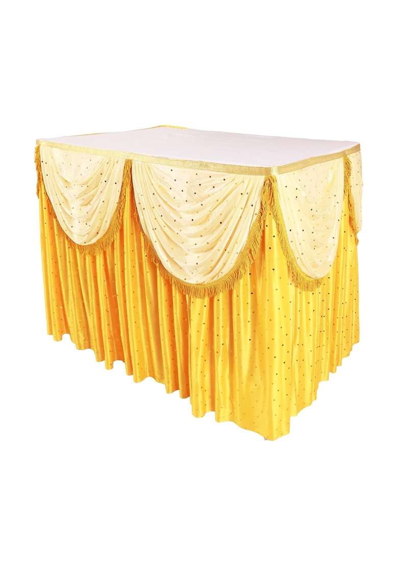 Priyakant Safawala Ganpati Decoration Table Frill Ideas at Home Festival Diwali Ganesh Chaturthi Decoration - Indya