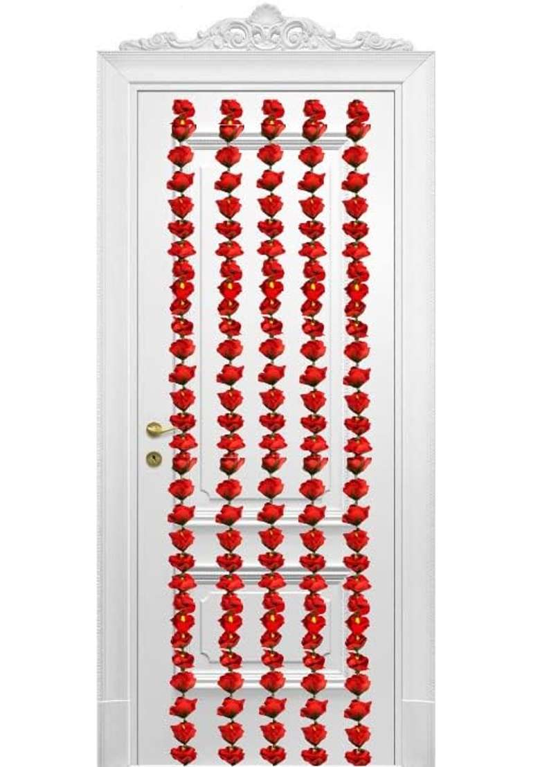 Shreya Fashion Artificial Red Roses Garland String Red Velvet Rose Ladi Long - Indya