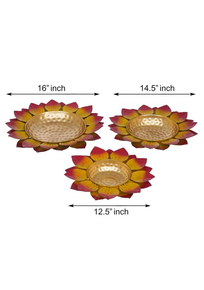 Webelkart Premium Multicolor Leaf Flower Decorative Urli Bowl for Home Handcrafted Bowl for Floating Flowers - Indya