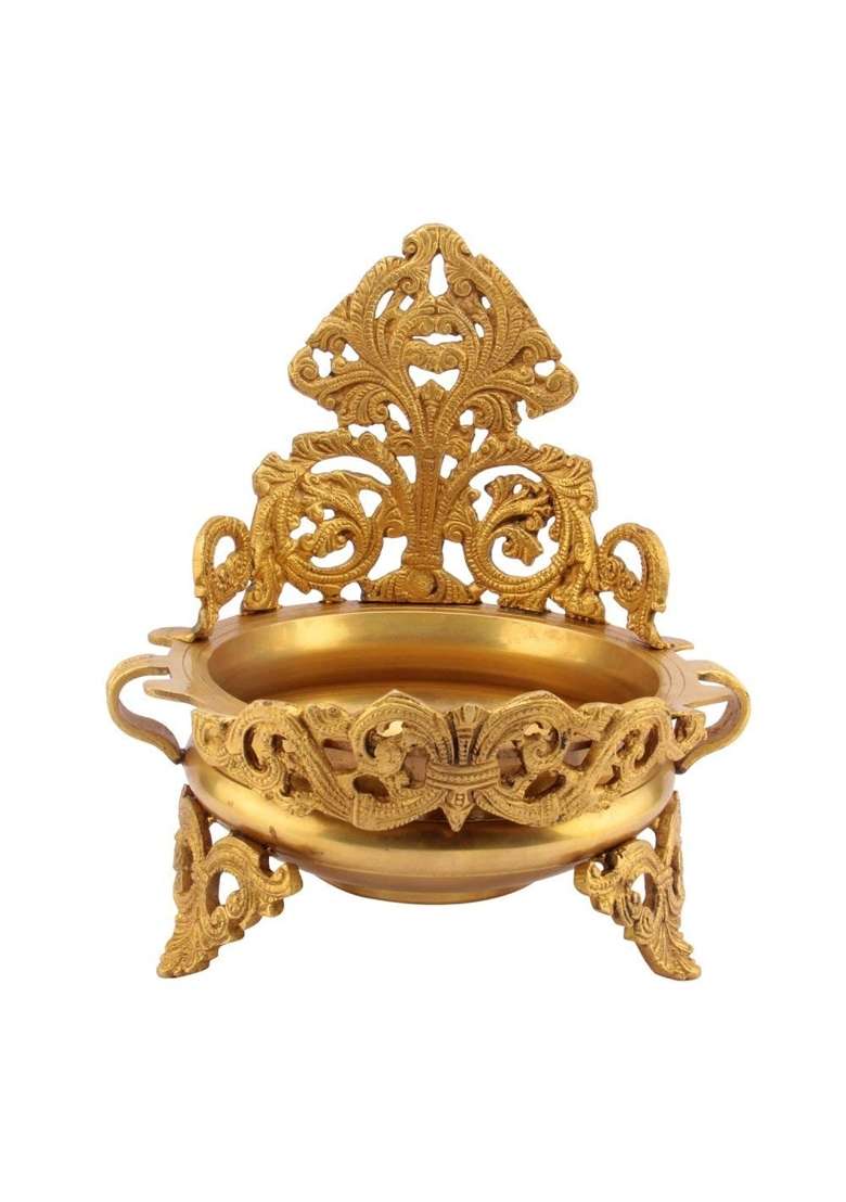 Artvarko Gold Premium Brass Urli Decorative Bowl Traditional Handcrafted Centerpiece for Home Decor - Indya