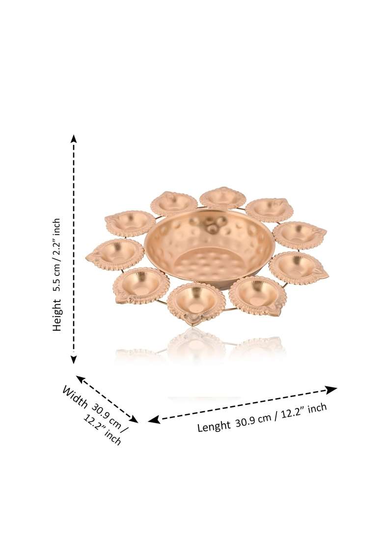 Craftvatika Iron Urli Bowl for Home Decor Decorative Diya Flower Shape Flower Pack of 20 - Indya
