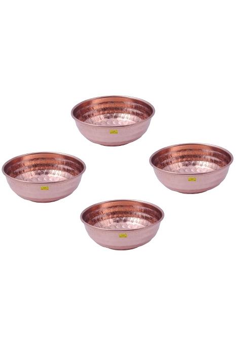 Shiv Shakti Arts Handmade Copper Katori Bowl Capacity 125ML Set of 4