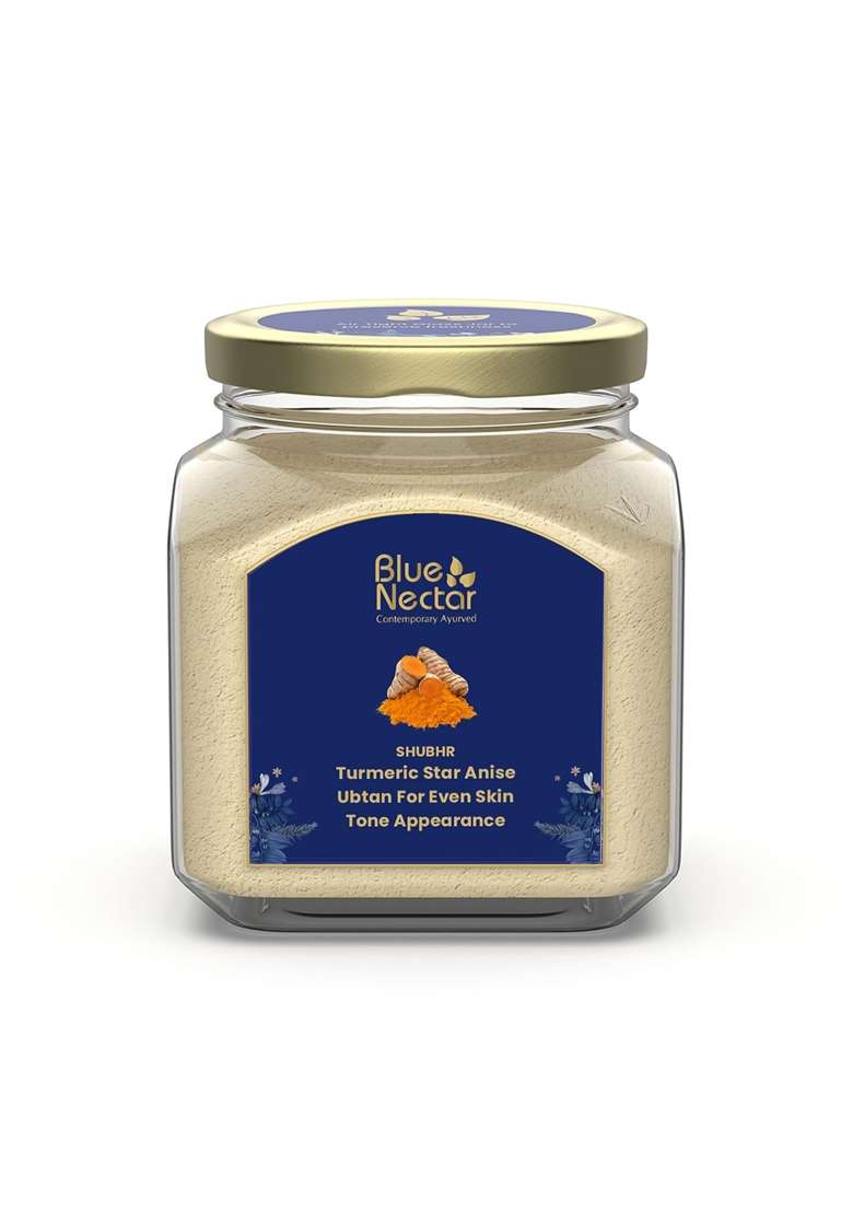 Blue Nectar Turmeric Ubtan Face Pack Powder Tan Removal Face Pack for Glowing Skin for Women and Men - Indya