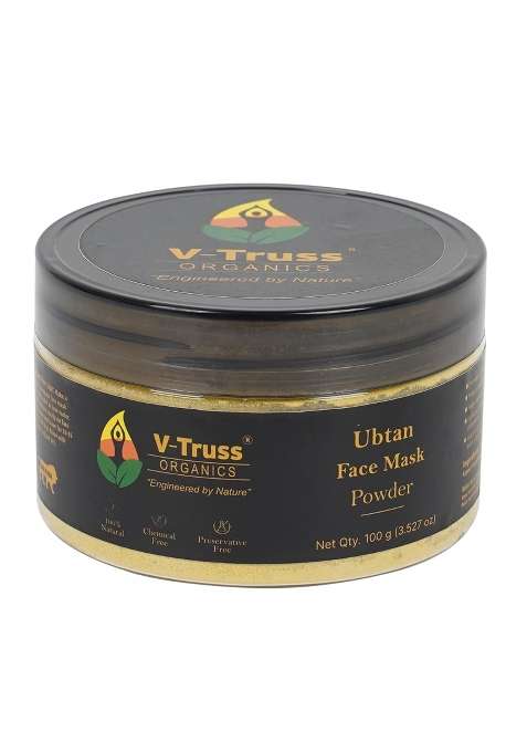 V Truss Organics Powder 100G Enriched with Turmeric Saffron Gram Flour Rose Petal