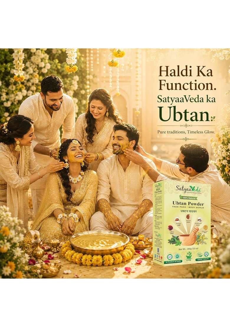 Satyaaveda Ubtan Ayurvedic Face Pack Powder with Saffron Turmeric Almond Sandalwood - Indya